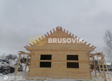 Дом 6х9 м из профилированного бруса 145х145 мм по индивидуальному проекту в д. Скрипово, Заокский район, Тульской области