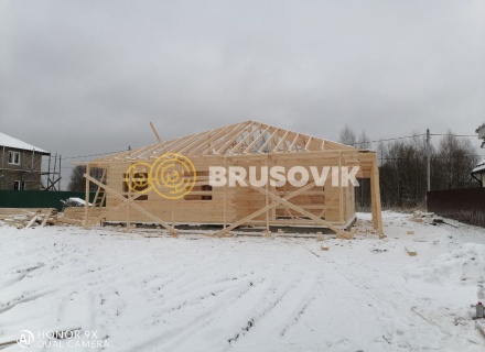 Дом 12х12м с шатровой крышей из профилированного бруса 145х195мм в д. Верхние Велеми, Серпуховской район, Московская область