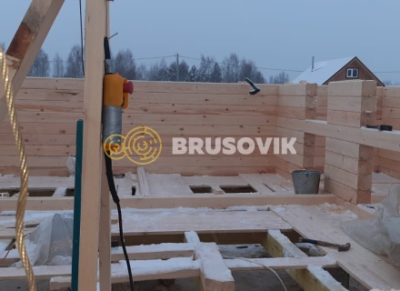 Баня 6х6м по проекту №15 из профилированного бруса 145х145мм в д. Глазово, Можайский район, Московская облать