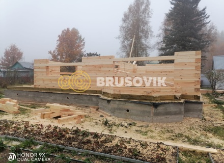 Дом 9х10м с террасой 2,5х10м из профилированного бруса 145х195мм г. Кимры, Тверская область