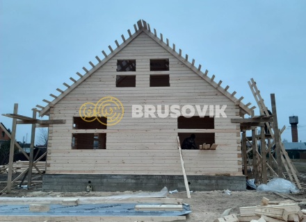 Дом 8х9 м из профилированного бруса по проекту № 21 в д. Соболево, городской округ Ликино-Дулёво, МО