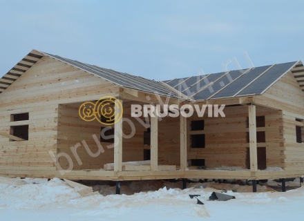 Баня из профилированного бруса 145х145 мм. по проекту № 7