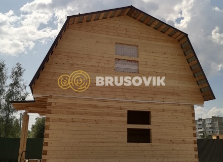 Дом 6х9м с ломаной крышей из профилированного бруса 145х145мм в с. Атепцево, Наро-Фоминский район, Московская область