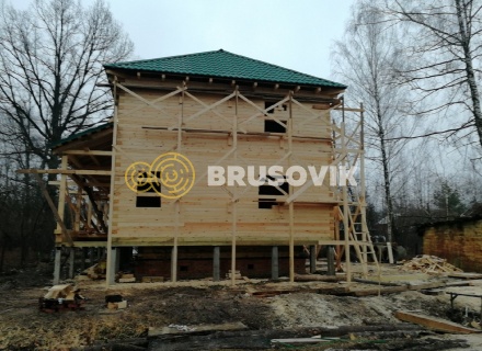 Двухэтажный дом 9х10 м из профилированного бруса 145х195 мм в СНТ Шараповские сады, городской округ Серпухов, Московская область