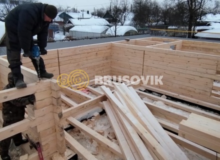 Двухэтажный дом 6х12м с террасой 3х6м из обрезного бруса 150х150мм по индивидуальному проекту в г. Иваново