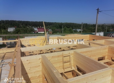 Дом 11х12 м с эркером и террасой 3х12 м из профилированного бруса 145х195мм по проекту № 44 в СНТ Авиатор, Суздальский район, Владимирская область