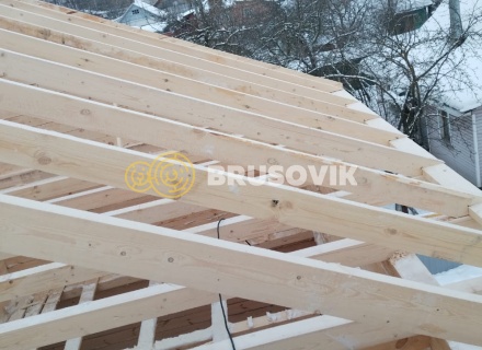 Двухэтажный дом 6х12м с террасой 3х6м из обрезного бруса 150х150мм по индивидуальному проекту в г. Иваново