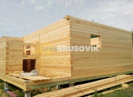 Баня 6х8 м из сухого профилированного бруса 145х145 мм по проекту №3 в Московской области