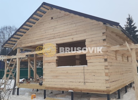 Баня 9х9м по проекту №7 из обрезного бруса 150х150 мм в СНТ Мошницы, г. Солнечногорск, Московская обл.