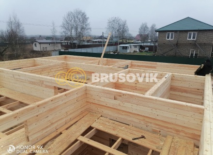 Дом 12х12м с шатровой крышей из профилированного бруса 145х195мм в д. Верхние Велеми, Серпуховской район, Московская область