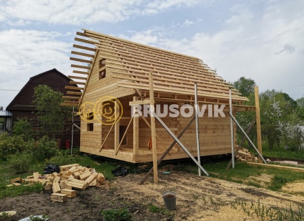 Баня 6х6 м из профилированного бруса 145х145 мм в д. Красные Орлы, городской округ Чехов, Московская область