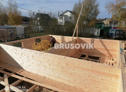 Дом 8х10м из профилированного бруса 145х195мм по индивидуальному проекту в посёлке Зелёная Роща, Угличский район, Ярославская область