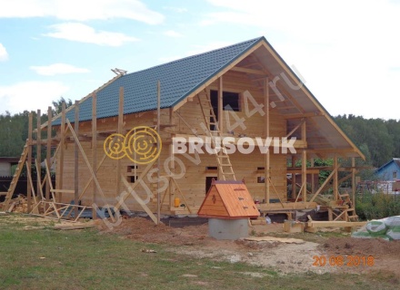 Дом из проф. бруса 145х145 мм по индивидуальному проекту