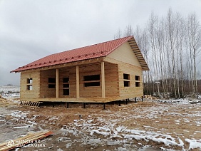 Дом 9х11м по индивидуальному проекту из профилированного бруса 145х195мм в д. Крюково, Ивановский район - фото процесса строительства