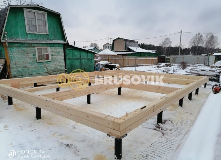 Дом 6х8м по проекту №24 из профилированного бруса 145х145 мм в СНТ Резинотехника-2, г. Ярославль.