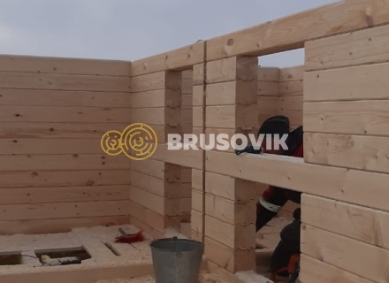 Баня 6х6м по проекту №15 из профилированного бруса 145х145мм в д. Глазово, Можайский район, Московская облать