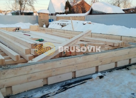 Двухэтажный дом 6х12м с террасой 3х6м из обрезного бруса 150х150мм по индивидуальному проекту в г. Иваново