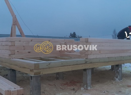 Баня 6х6м по проекту №15 из профилированного бруса 145х145мм в д. Глазово, Можайский район, Московская облать