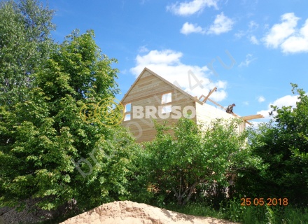 Дом по индивидуальному проекту из обрезного бруса 150х150 мм