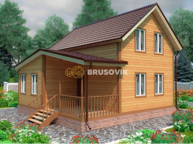 Проект №80 дома из бруса 8х8