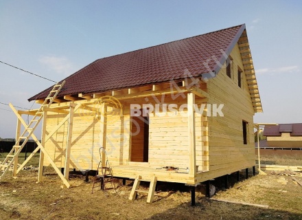 Дом 8,6х8,2, по проекту № 21 из обрезного бруса 150х150 мм