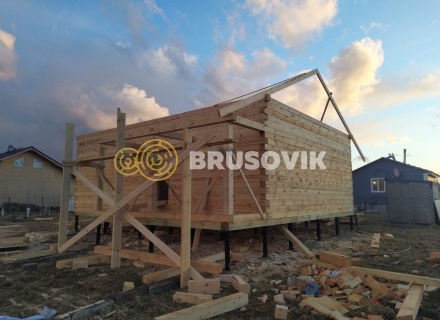 Дом 7х9 м из обрезного бруса 150х150 мм по индивидуальному проекту в коттеджном посёлке Рыбицы-1, Гатчинский район, Ленинградская область