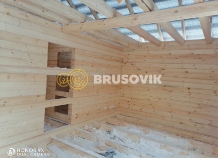 Дом 6х9 м из профилированного бруса 145х145 мм по индивидуальному проекту в д. Скрипово, Заокский район, Тульской области