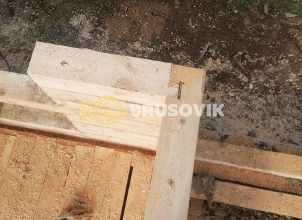 Баня 4,5х4,5 м с террасой 3х4,5 м из обрезного бруса 150х150 мм по индивидуальному проекту в д. Зарубино, Костромской район