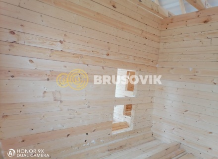 Дом 6х8м по проекту №24 из профилированного бруса 145х145 мм в СНТ Резинотехника-2, г. Ярославль.