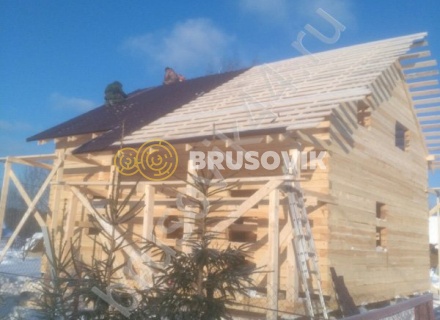 Дом 9,4х9,5 м по проекту № 1 из обрезного бруса 150х150 мм