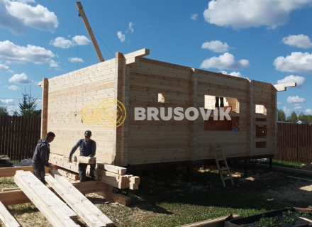 Баня 6х8 м из профилированного бруса 145х145 мм с рубкой углов &quot;в чашу&quot; по индивидуальному проекту в д. Вятчинки, Ивановоская область