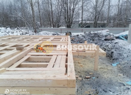 Дом 6х8 м из обрезного бруса 150х150 мм по проекту № 34  в селе Лужки, городской округ Истра, Московская область