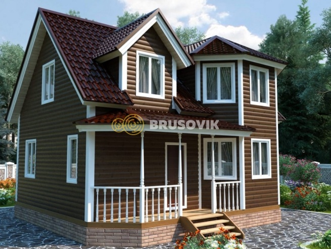 Проект №84 дома из бруса 7х8
