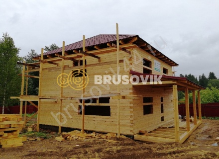 Дом по индивидуальному проекту из профилированного бруса 145х195 мм