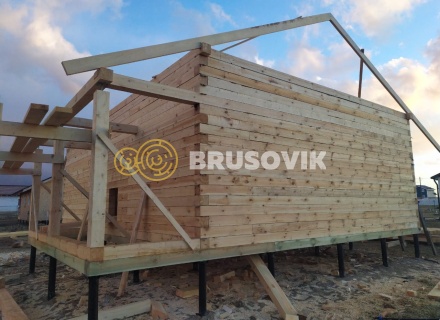 Дом 7х9 м из обрезного бруса 150х150 мм по индивидуальному проекту в коттеджном посёлке Рыбицы-1, Гатчинский район, Ленинградская область