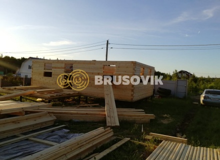 Дом 6х9 м из профилированного бруса 145х145 мм в коттеджном посёлке Барсово, д. Малые Петрищи, городской округ Щёлково, Московская область