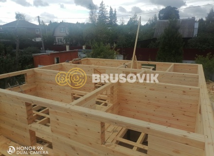 Двухэтажный дом 8х11м из профилированного бруса 145х195мм по индивидуальному проекту в СНТ Лесные поляны, городской округ Истра, Московская область