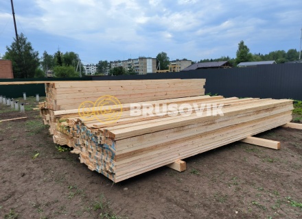 Дом 6х9м с ломаной крышей из профилированного бруса 145х145мм в с. Атепцево, Наро-Фоминский район, Московская область