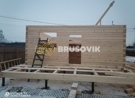 Дом 6х8м по проекту №24 из профилированного бруса 145х145 мм в СНТ Резинотехника-2, г. Ярославль.