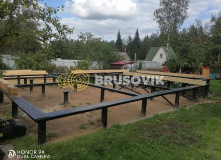 Двухэтажный дом 8х11м из профилированного бруса 145х195мм по индивидуальному проекту в СНТ Лесные поляны, городской округ Истра, Московская область