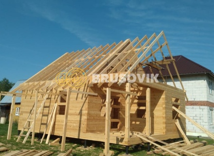 Дом 7,5х9м из профилированного бруса 145х145мм по проекту № 2 в д. Богданово, Рязанская область