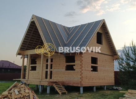 Дом 6х8м из профилированного бруса 145х145мм по проекту № 20 в д. Бунятино, Торжокский р-н., Тверская обл.