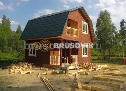 Дом 6х6 м из профилированного бруса 145х145 мм по проекту №19 в Костромской области
