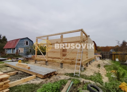 Полутораэтажный дом 6х8м из профилированного бруса 145х145мм по индивидуальному проекту в СНТ Пахма, Ярославский район