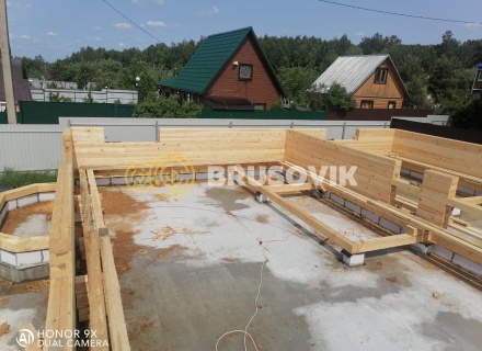 Дом 11х12 м с эркером и террасой 3х12 м из профилированного бруса 145х195мм по проекту № 44 в СНТ Авиатор, Суздальский район, Владимирская область