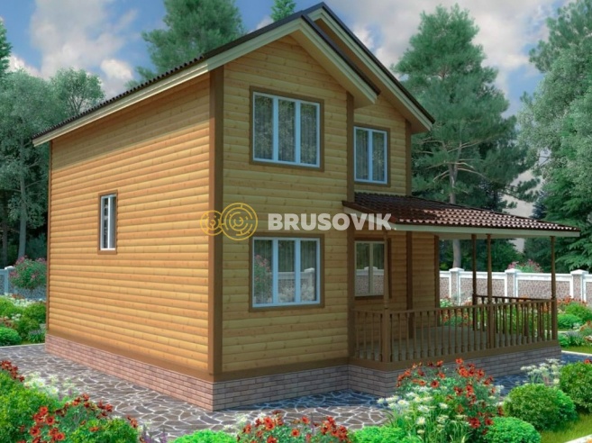 Проект №76 дома из бруса 8,5х8,5