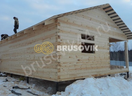 Баня из профилированного бруса 145х145 мм. по проекту № 7