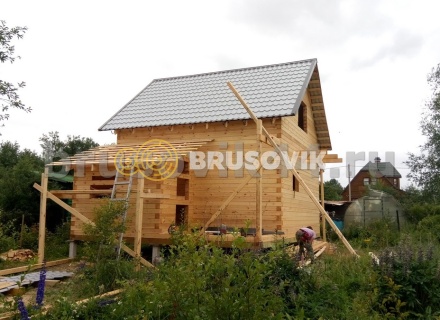 Баня 6х8 м из сухого профилированного бруса 145х145 мм по проекту №3 в Московской области