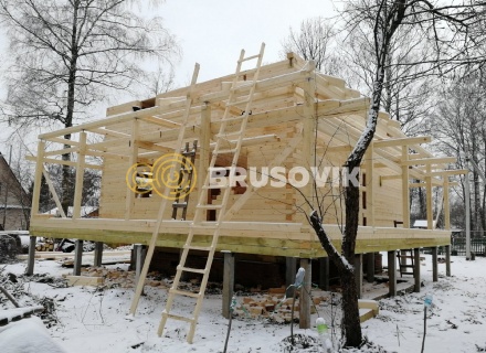 Двухэтажный дом 9х10 м из профилированного бруса 145х195 мм в СНТ Шараповские сады, городской округ Серпухов, Московская область