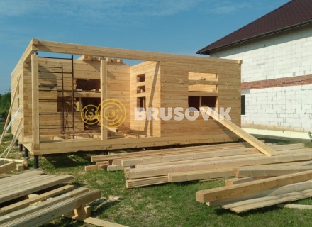 Дом 7,5х9м из профилированного бруса 145х145мм по проекту № 2 в д. Богданово, Рязанская область